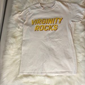 white virginity rocks tee shirt